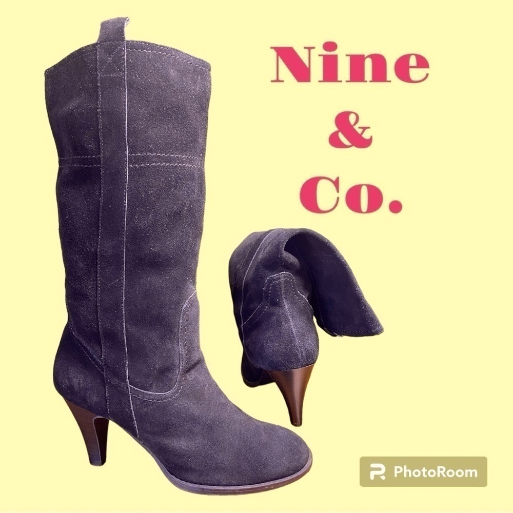 Nine & Co.-size 9.5 JJ Clio suede leather/black.  3.5” heel. Classy&Classic! EUC